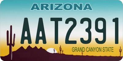AZ license plate AAT2391