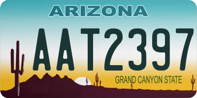 AZ license plate AAT2397