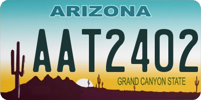 AZ license plate AAT2402