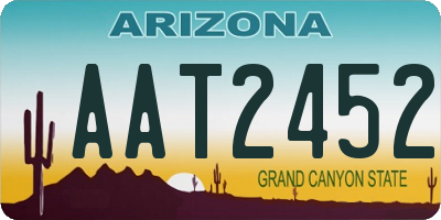 AZ license plate AAT2452