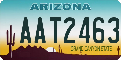AZ license plate AAT2463