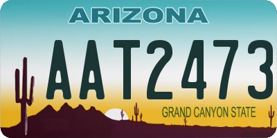 AZ license plate AAT2473