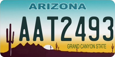 AZ license plate AAT2493