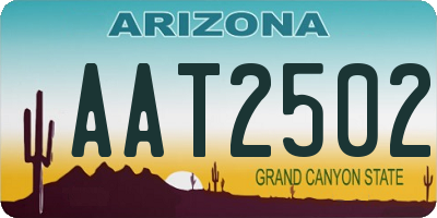 AZ license plate AAT2502