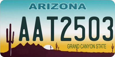 AZ license plate AAT2503
