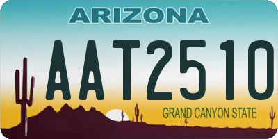 AZ license plate AAT2510