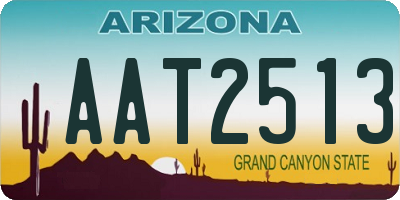 AZ license plate AAT2513