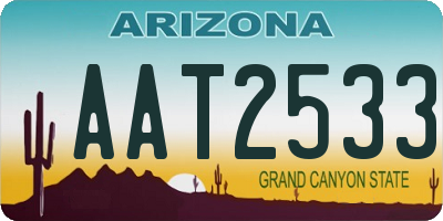 AZ license plate AAT2533