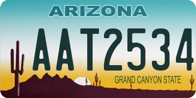 AZ license plate AAT2534