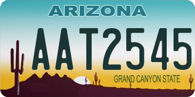 AZ license plate AAT2545