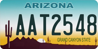 AZ license plate AAT2548