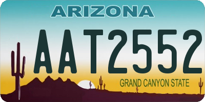 AZ license plate AAT2552