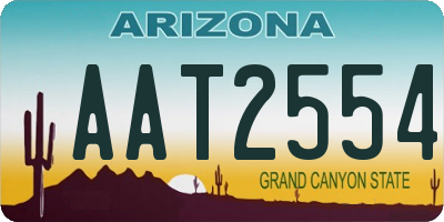 AZ license plate AAT2554