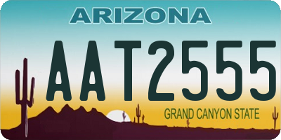 AZ license plate AAT2555