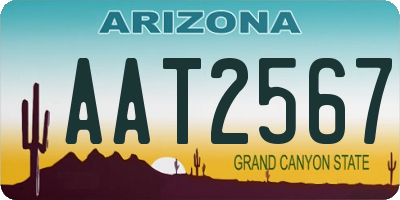 AZ license plate AAT2567