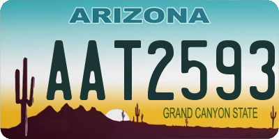 AZ license plate AAT2593