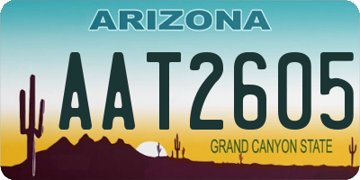AZ license plate AAT2605