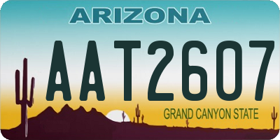 AZ license plate AAT2607