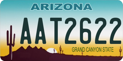 AZ license plate AAT2622