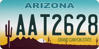 AZ license plate AAT2628