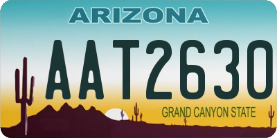 AZ license plate AAT2630