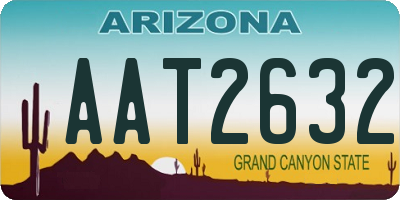 AZ license plate AAT2632