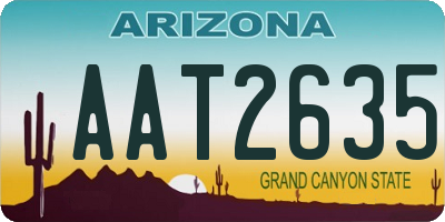AZ license plate AAT2635