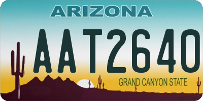 AZ license plate AAT2640