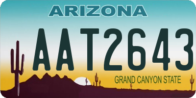 AZ license plate AAT2643