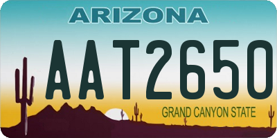 AZ license plate AAT2650