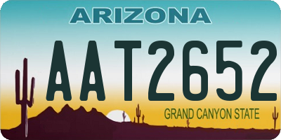 AZ license plate AAT2652