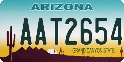 AZ license plate AAT2654