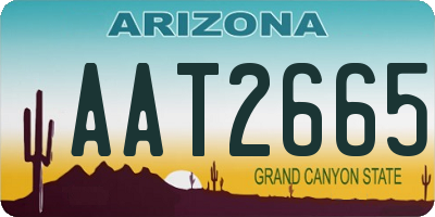 AZ license plate AAT2665