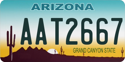 AZ license plate AAT2667