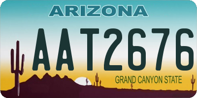 AZ license plate AAT2676