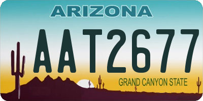 AZ license plate AAT2677