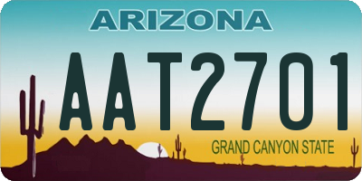 AZ license plate AAT2701