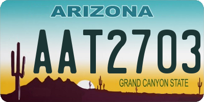 AZ license plate AAT2703