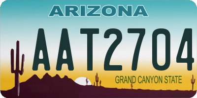 AZ license plate AAT2704
