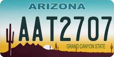 AZ license plate AAT2707