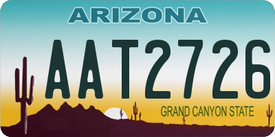 AZ license plate AAT2726