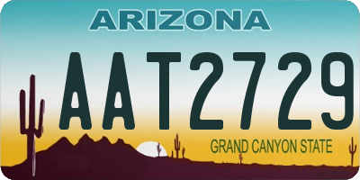 AZ license plate AAT2729
