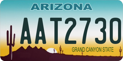 AZ license plate AAT2730