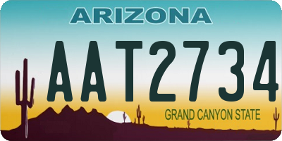 AZ license plate AAT2734