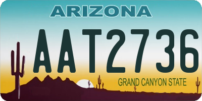 AZ license plate AAT2736