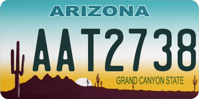 AZ license plate AAT2738