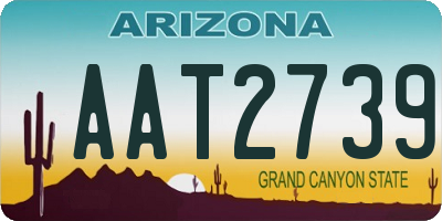 AZ license plate AAT2739