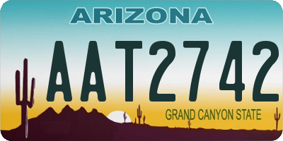 AZ license plate AAT2742