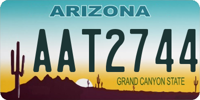 AZ license plate AAT2744