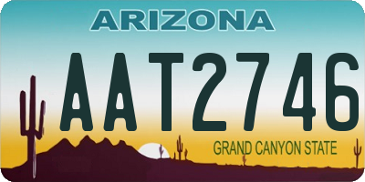 AZ license plate AAT2746